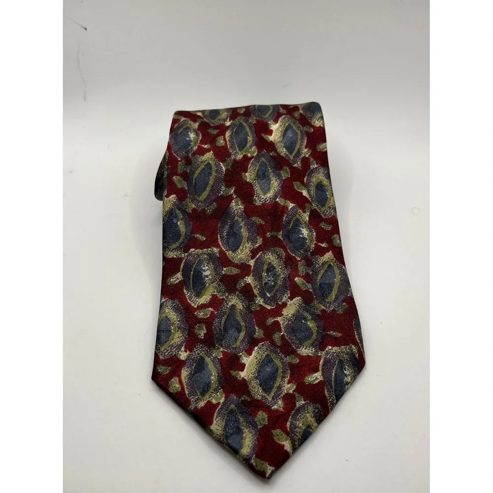 Christian Dior Monsieur Necktie Burgundy Gray‎ Patterned Business Formal